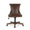Lyngins Vintage Wooden Adjustable Home Office Desk Chair,Small Swivel Task Chair for Office,Study,Vanity Room - 4 of 4
