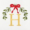 Linum Home Textiles Christmas MISTLETOE MONOGRAM - Embroidered Luxury 100% Turkish Cotton Hand Towels (Set of 2) - 3 of 3