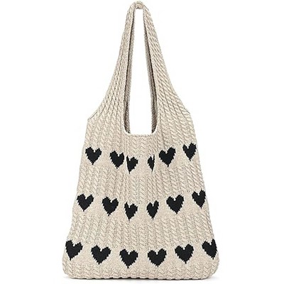Generic Knitted Shoulder Tote Bag Large Crochet Beach Bag Hobo Bag