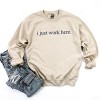Simply Sage Market Embroidered I Just Work Here Sweatshirt - L - Dust - 3 of 4