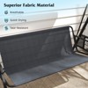 Tangkula 3-Seat Patio Swing Chair w/ Adjustable Canopy Thickened Cushions Pillow Outdooor - 3 of 4