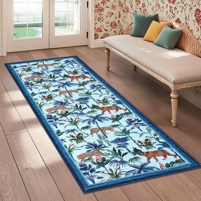Indoor Modern Area Rugs Animals Pattern Abstract Low Pile Carpets for Living Room Bedroom Indoor Washable Non Slip Soft Floor Carpet