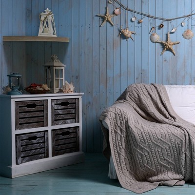 17" Driftwood Gray Floating Corner Shelf with EZ Anchors