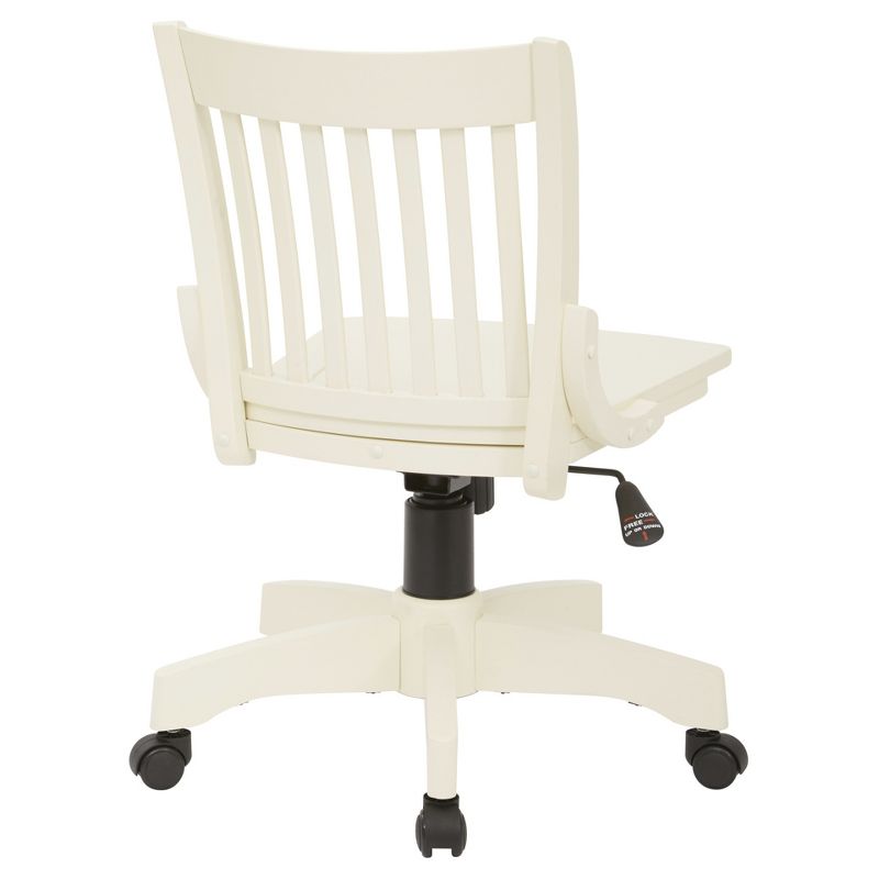 Armless Wood Banker's Chair Antique White - OSP Home Furnishings, 3 of 6