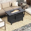 Costway 40-Inch Outdoor Propane Fire Pit with Lava Rocks Removable Lid & Protective Cover Black/Brown - 2 of 4