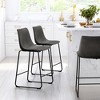 Dovelina 29" Modern PU Leather Barstool Counter Stool Set of 2 - 3 of 4