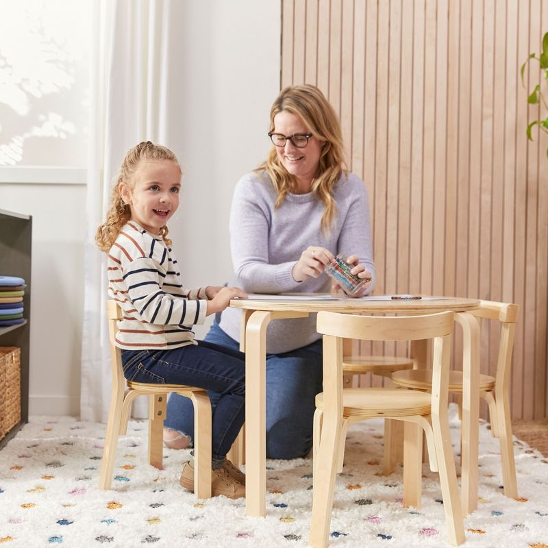 ECR4Kids Bentwood Table and Curved Back Chair Set, Kids Wood Furniture, 5 of 14