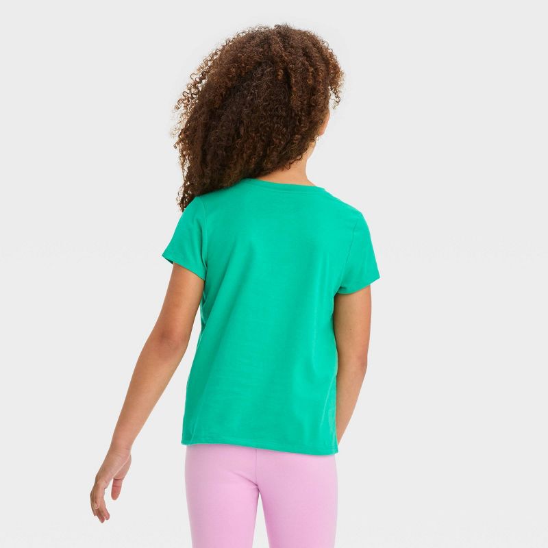 Girls' Short Sleeve 'Parrot' Graphic T-Shirt - Cat & Jack™ Turquoise Green, 4 of 5