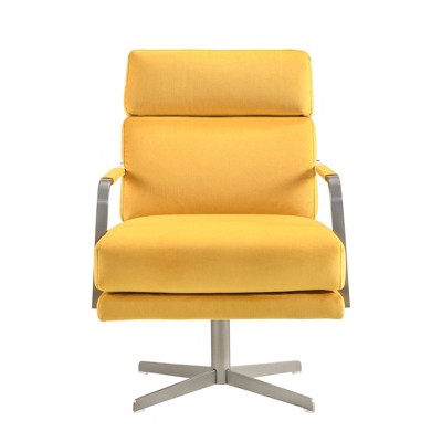 yellow swivel accent chair