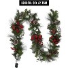 9 ft Christmas Garland for Mantle, Pre-Lit Christmas Garland - 2 of 4