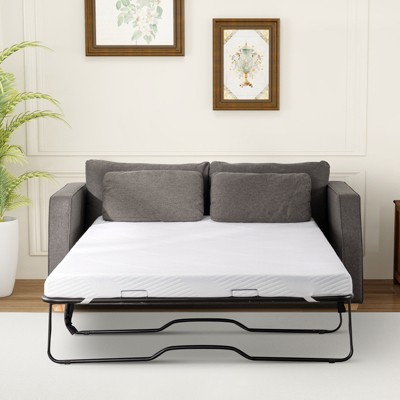 Dyonery 4" Sofa Bed Mattress Replacement|Gel Memory Foam, Fiberglass-Free & Washable Cover, CertiPUR-US Certified, Non-Slip Base
