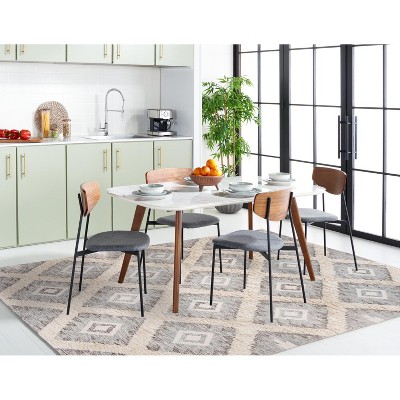 Grey and Ivory Geometric Wool 9' x 12' Area Rug