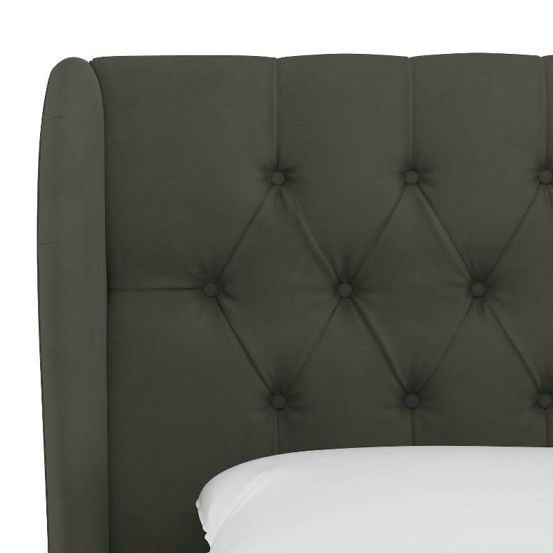 Skyline Furniture Tufted Velvet Upholstered Wingback Bed, 5 of 9