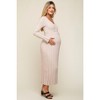 PinkBlush Taupe Ribbed Maternity Knit Maxi Dress - 3 of 4