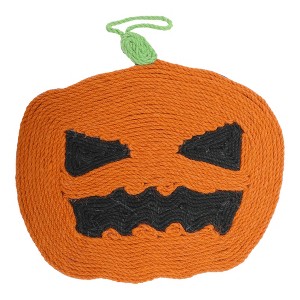Unique Bargains Cat Scratch Pad with Pumpkins Pattern for Indoor Outdoor Orange - 1 of 4