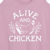 Women's - Instant Message - Alive And Chicken Graphic Racerback Tank - 2 of 4