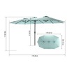 CAVINAS 14.8FT Patio Umbrella with Convenient Crank,Double Sided Outdoor Umbrella for Backyard,Poolside,Deck,Base Not Included - 3 of 4