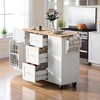 Rolling Kitchen Island Cart, Storage Drawers, Slide-Out Shelves, Spice Rack, Towel Rack, Locking Wheels, Internal Storage Rack, Kitchen Cabinets - 2 of 4