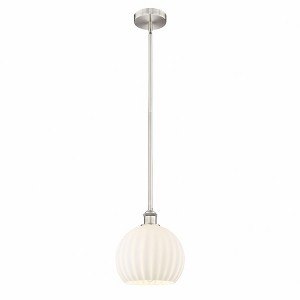 White Venetian - 1 Light Stem Hung Mini Pendant In Modern Style-11.25 Inches Tall and 10 Inches Wide - 1 of 1