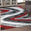 Emma and Oliver Modern Plush Pile Olefin Accent Rug with Abstract Arch Design and Natural Jute Backing - 3 of 4
