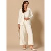 INSPIRE CHIC Women's 2 Piece Long Sleeve Notched Lapel with Pockets Dressy Business Blazer Pant Suits - 3 of 4