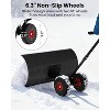 Heavy-Duty Steel Snow Plow, 5-Height Adjustable Handle & All-Terrain Wheels, Adjustable Angle Blade, on Driveways, Sidewalks, and Yards - 4 of 4