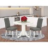 HomeStock 3-Pc Linen White Finish Solid Wood Top-Round Dining Room Set-Seats 4 - 2 of 4