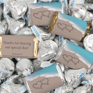 128 Pcs Wedding Candy Favors Hershey's Miniatures & Kisses by Just Candy (1.58 lbs) - Beach - 1 of 4