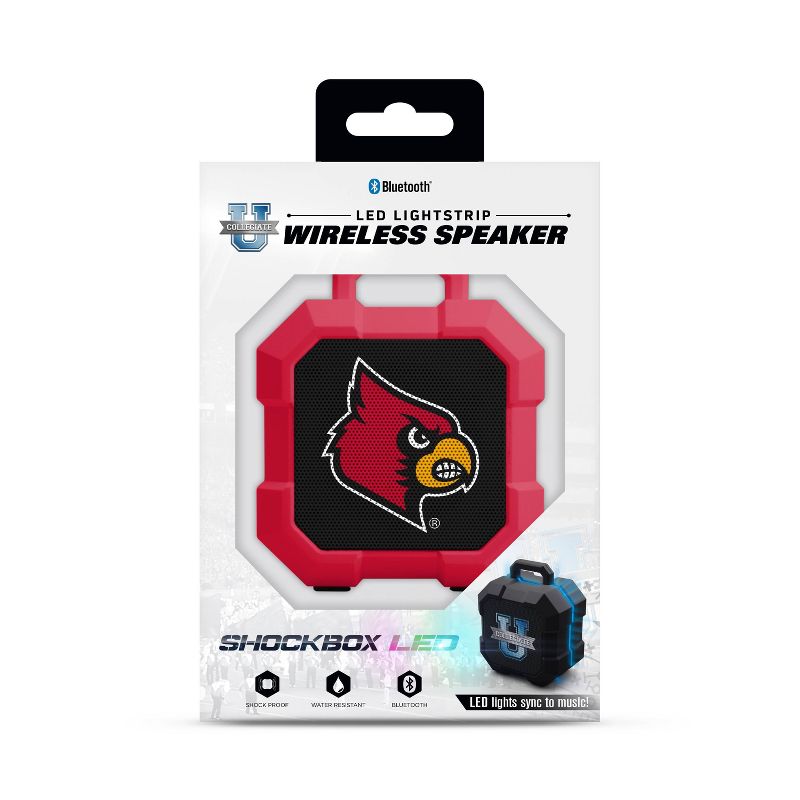 NCAA Louisville Cardinals LED ShockBox Bluetooth Speaker, 3 of 5