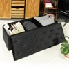 Aoibox Black Storage Ottoman Bench with Foot Rest, Large Folding Velvet Toy Shoes Chest for Bedroom, Living Room - 2 of 4