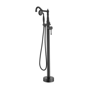 Cobbe Matte Black Freestanding Bath Faucet Single Handle Shower Faucet with Tub Spout and Handheld Showerhead - 1 of 4