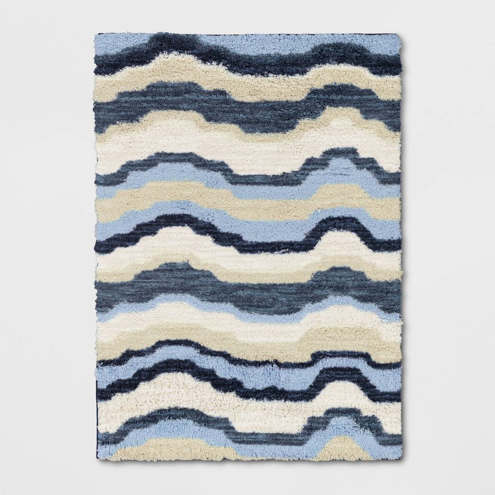 5'x7' Waves Area Rug Blue/Green - Pillowfort™