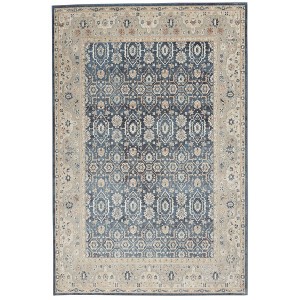 Nourison Malta Bordered Floral Traditional Indoor Area Rug Blue/Grey 3'11" x 5'7" - 1 of 4