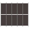vidaXL 6-Panel Room Divider - Versatile, Breathable, and Durable 100% Polyester Fabric - Foldable Design with 2.4" Middle 2 Bars Distance - Brown - 3 of 4