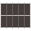 vidaXL 6-Panel Room Divider - Versatile, Breathable, and Durable 100% Polyester Fabric - Foldable Design with 2.4" Middle 2 Bars Distance - Brown - image 3 of 4