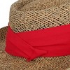 CTM Men's Straw Gambler Hat with Hatband - 3 of 4