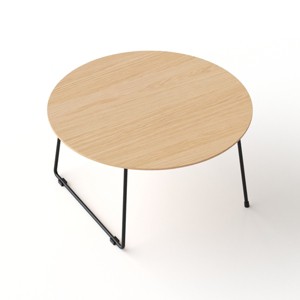 TiramisuBest Modern Round Coffee Table, American Minimalist Style with Acacia Wood & Metal for Home & Apartment - 1 of 4