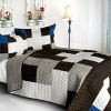 Slickblue Handmade Full/Queen Quilt Set, 100% TC Fabric, 5 Geometric Design Options, Vermicelli Quilting, 3-Piece Set - 4 of 4