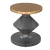 Litar Side Table - Multicolor 20.5"H, Electroplated Iron Round Tabletop With Faux Terrazzo Design By Zuo Modern - 3 of 4