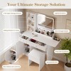 Makeup Vanity with Lighted Mirror & Cushioned Stool, Vanity Desk with Power Strip, Adjustable Lighting, Dressing Table with 2 Drawers for Bedroom - 3 of 4