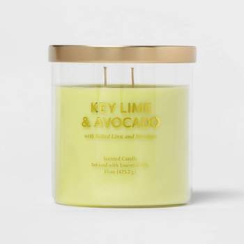 15oz Glass Jar Yellow Key Lime and Avocado Candle Lime Green - Opalhouse™