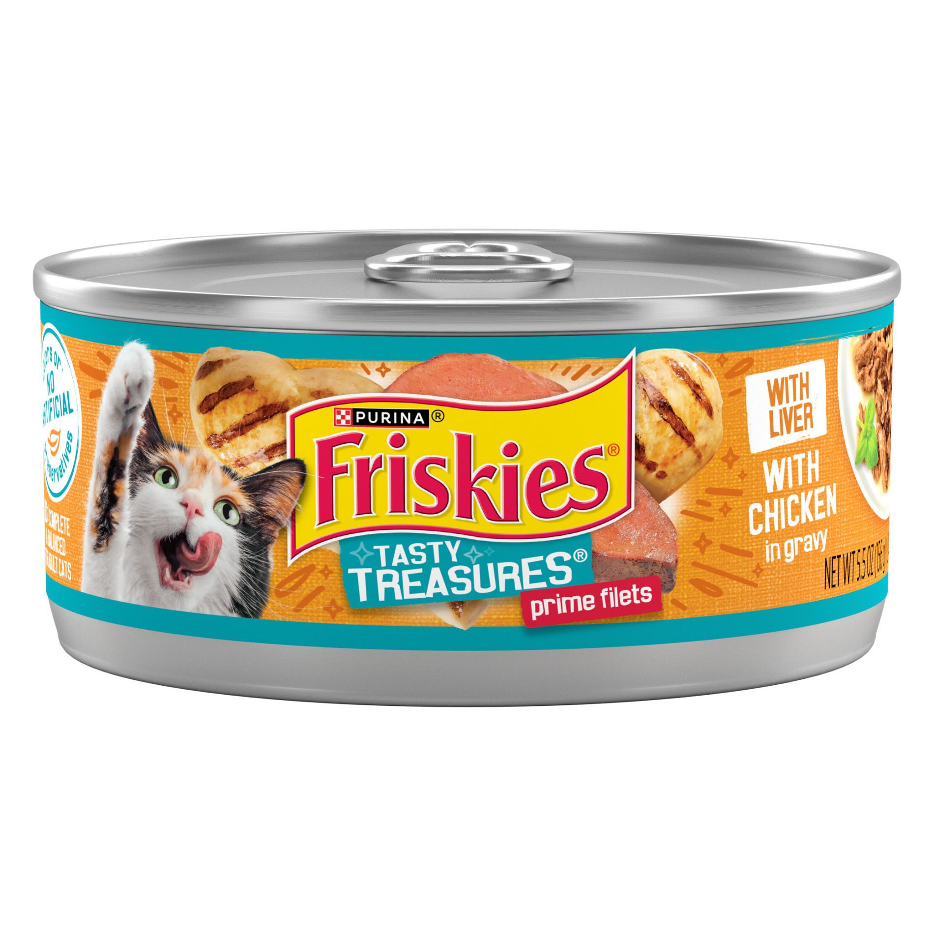 Purina Friskies Tasty Treasures Prime Filets with Chicken & Liver In Gravy Wet Cat Food - 5.5oz