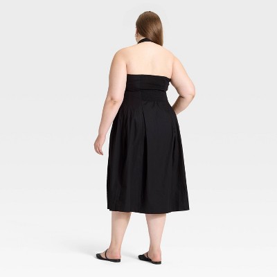 Женские платья A New Day Women's Midi Halter Dress - A New Day™ Black 4X — фото 2