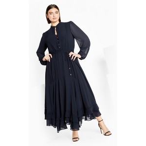 Women's Plus Size Yasmin Maxi Dress - navy | CITY CHIC - 1 of 4