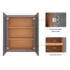 LOVMOR in Plywood Soft Close Kitchen Wall Cabinet with 2 Doors and Adjustable Shelves for Kitchen, Bathroom, Living Room,Study - 4 of 4