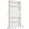 71"Tall Wooden Bookshelf,5 Tier unique fluted Wooden Book Shelf,Free Standing Farmhouse Bookcase with Open Display Storage  for living rooms,Office - 2 of 4
