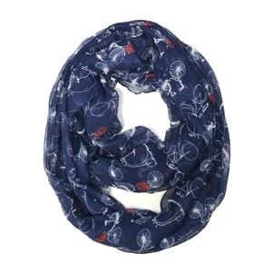 Wrapables Lightweight Vintage Bicycle Infinity Scarf, Blue - 1 of 4