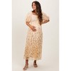 Pinkblush Cream Embroidered Sequin Detail Mesh Overlay Maternity Maxi Dress - 2 of 4