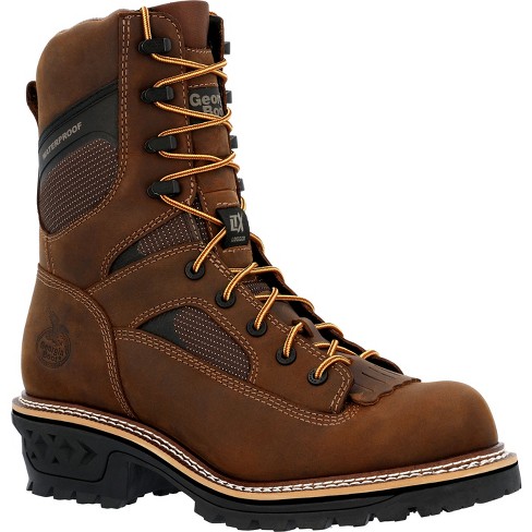 Men s Brown Georgia Boot Ltx Logger Waterproof Work Boot Size 14