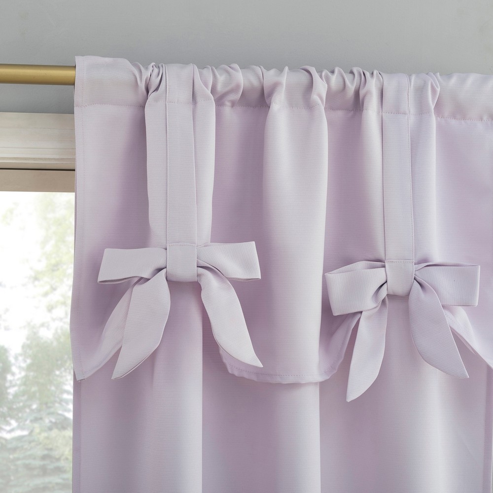 Photos - Curtains & Drapes 40"x84" Sun Zero Emma Bow Valance Semi-Sheer Rod Pocket Curtain Panel Lavender